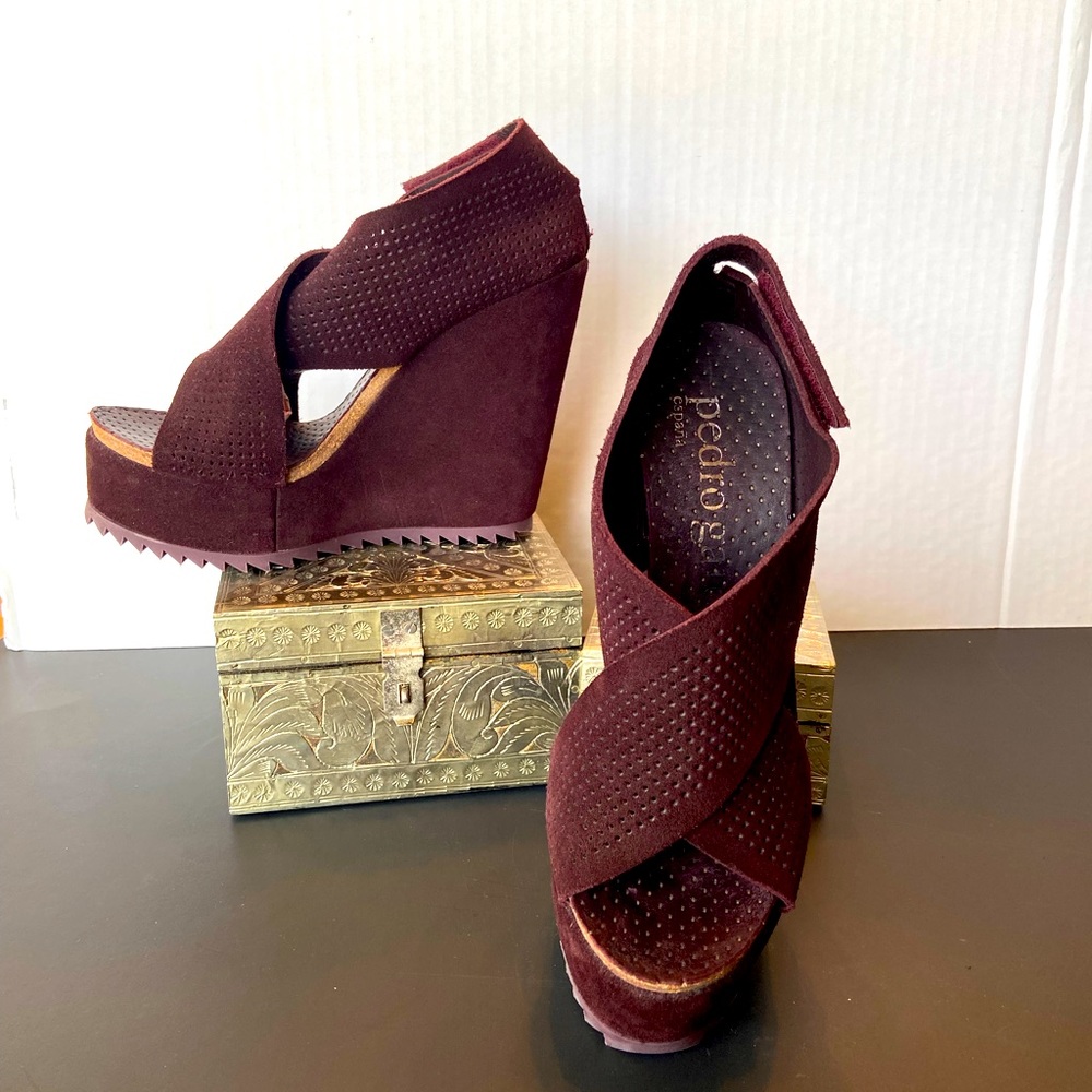 Pedro García Suede Platform Sandals